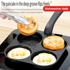 1pc Medical Stone Four-hole Omelette Pot