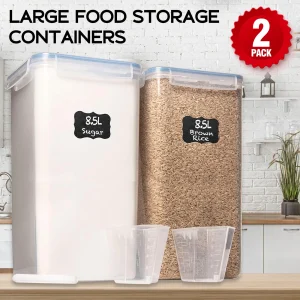 2Pcs Large Airtight Food Storage Containers