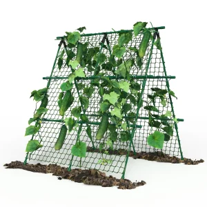 Raised Bed Trellis, 4x4 ft Metal A-Frame Garden Trellis with Netting,